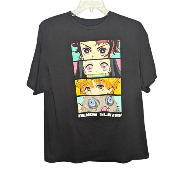 Anime Demon Slayer Kimetsu No Yaiba Japanese Cartoon block front XL mens - Picture 1 of 4